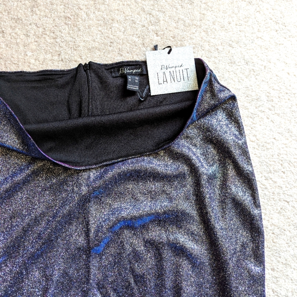Purple/blue color shift mini skirt - XL